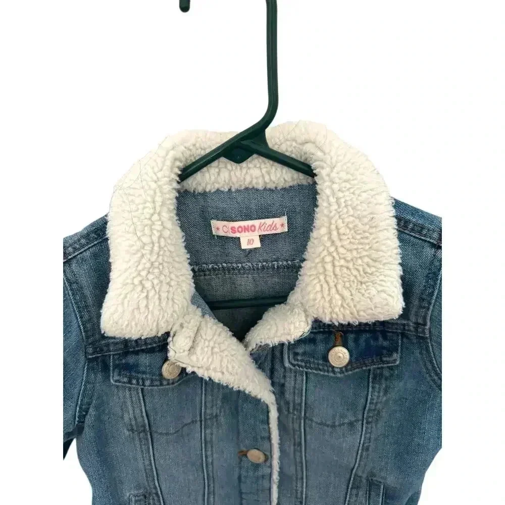 CI Sono‎ kids 10 Faux fur collar denim Jacket
